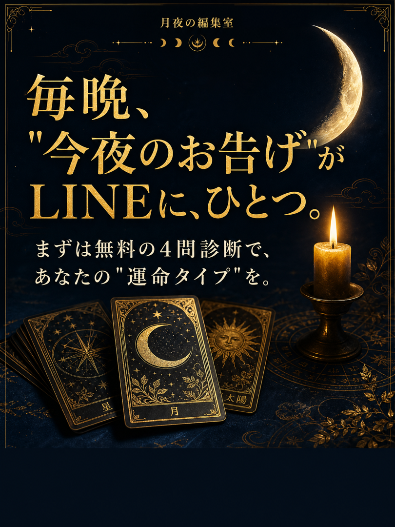 月夜の編集室 — 毎晩、今夜のお告げがLINEに、ひとつ。